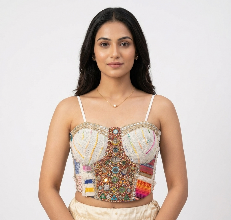 Multi-Textured Navratri Corset Blouse