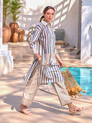 indigo striped tunic