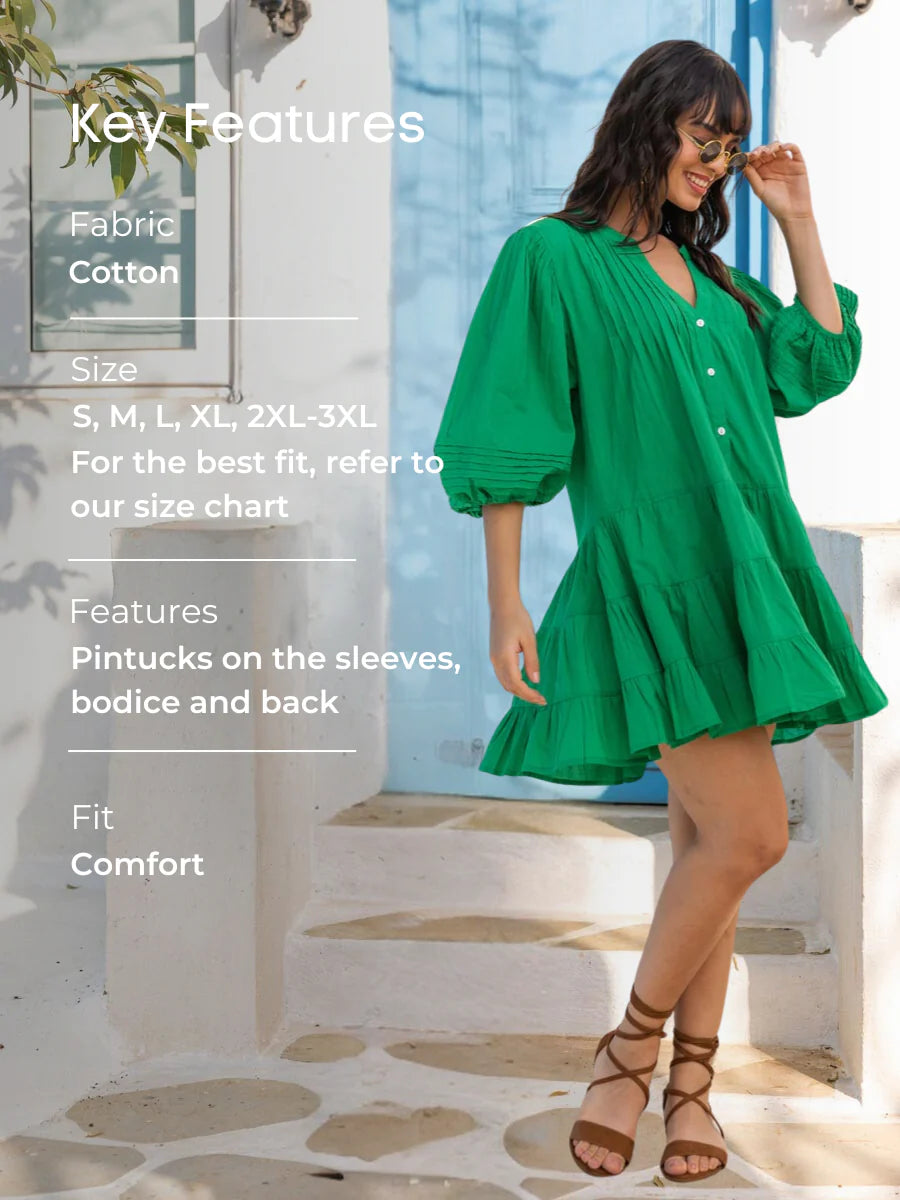 Olive green cotton dress