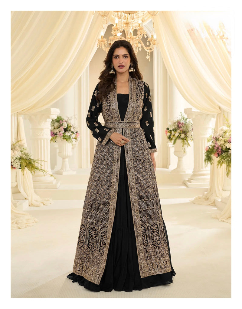 Heavy Simar Silk Embroidered Sharara set