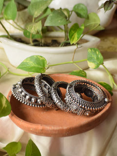 Gunmetal German Silver 6-Piece Kada Set