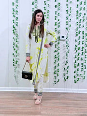 Green Tie Dye Drape Sari Set