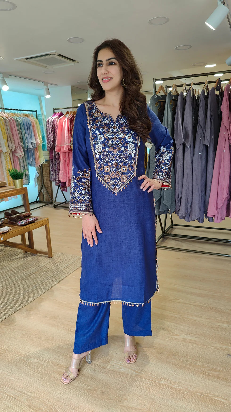 Embroidered Cotton Co-ord Set | Premium Kurta & Straight Pants