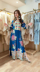 Elegant Printed Kaftan Dress
