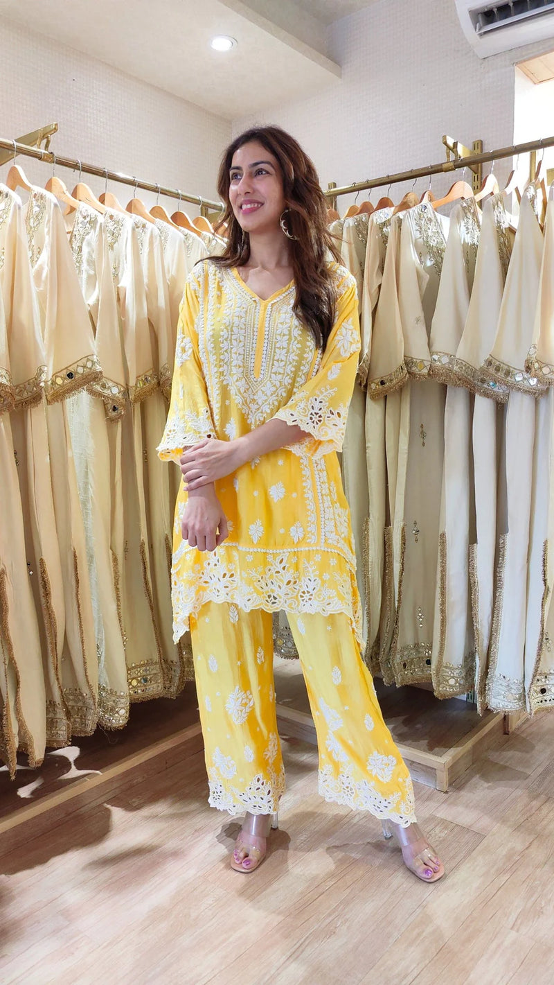 Noor Aafreen Lucknowi Hand Embroidered Farshi Salwar
