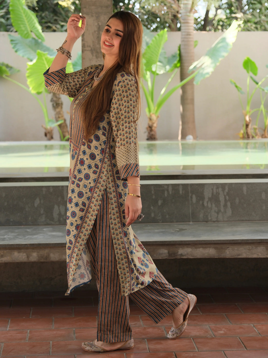 Ash Pure Cotton Dabru Co-Ord Set