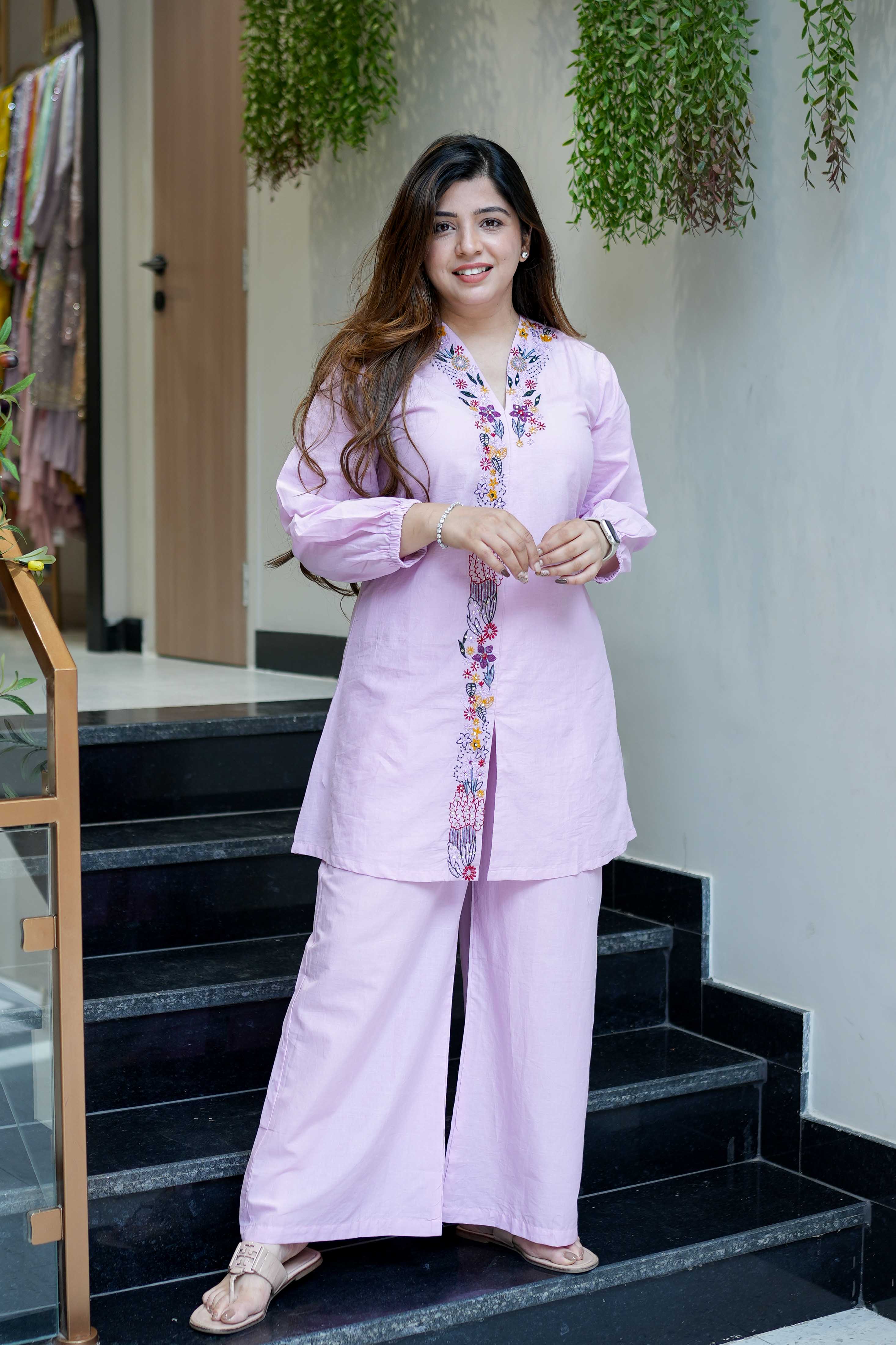 Vrinah Cotton Embroidered Coord Set
