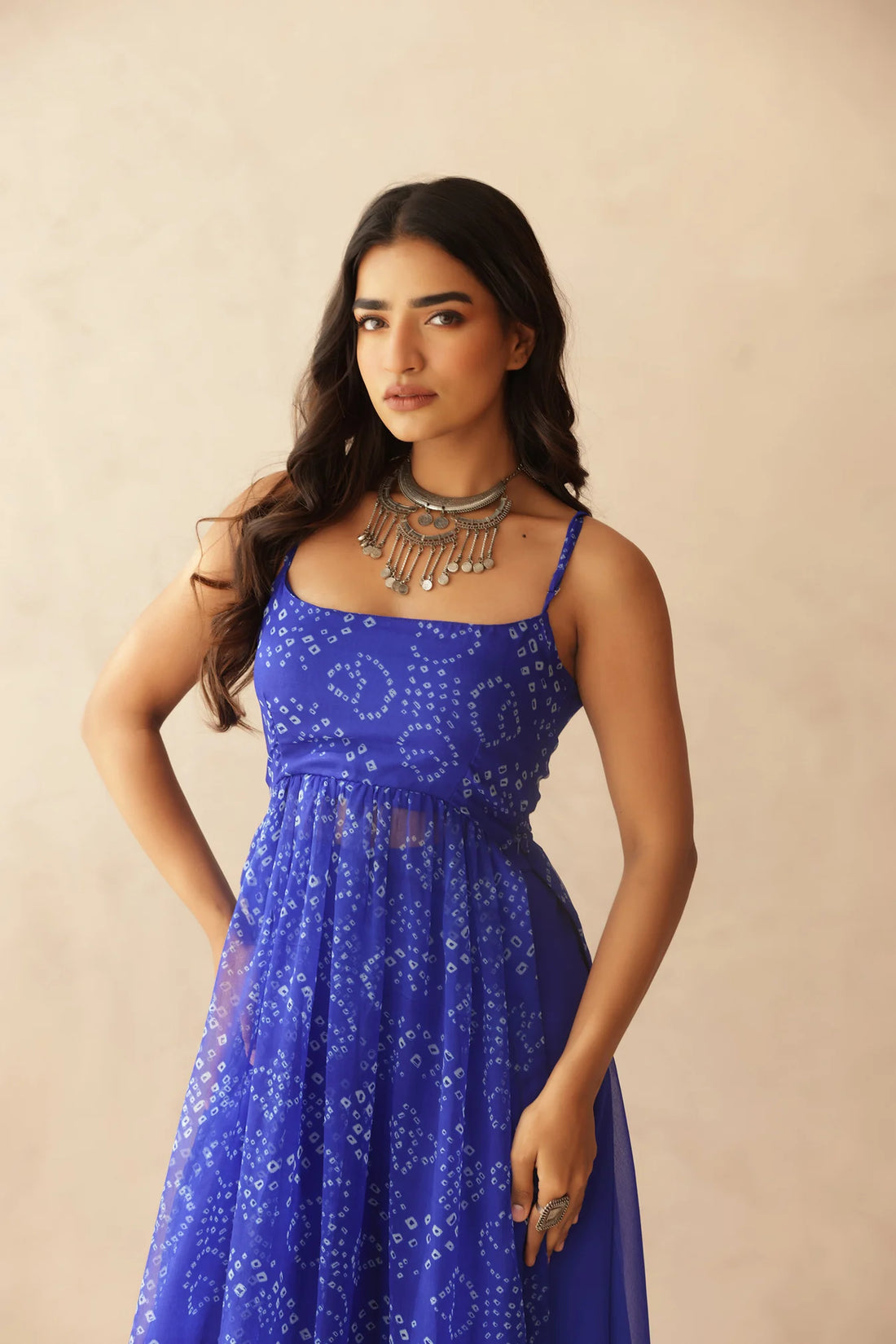 Royal Amethyst Bandhani Georgette Kurta Set