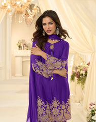 Latest Trendy Pakistani Style Rose Gold Beads Work Embroidered Top With Beads Embroidered Pant And Dupatta