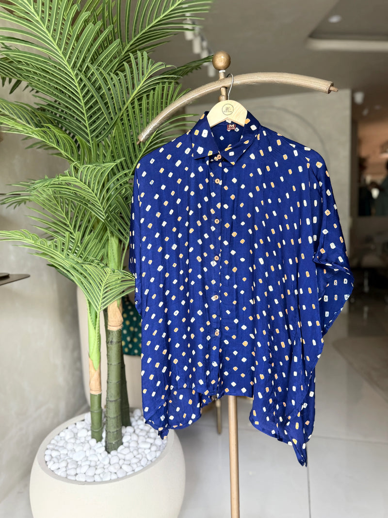 Bandhni Silk Kaftan Shirt