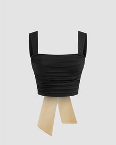 Bow detail crop top