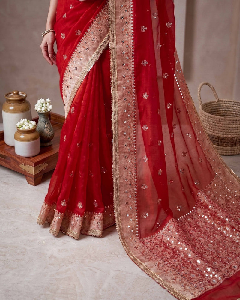 Rani Darbar Banarasi Tissue Saree