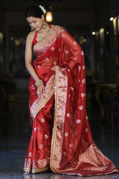 Rani Darbar Banarasi Tissue Saree