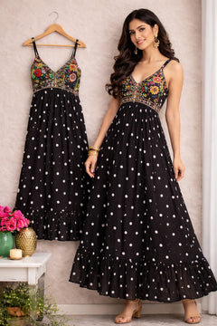 Bandhani Celebration Flared Maxi Dress