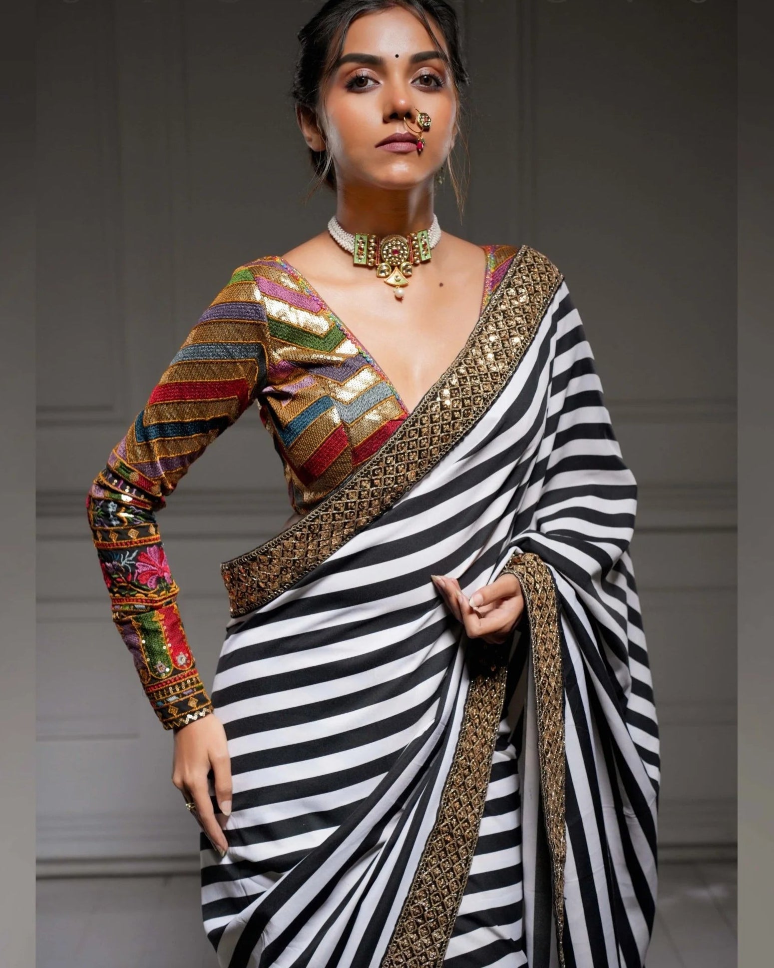 Bebaak Neela Georgette Black Blouse