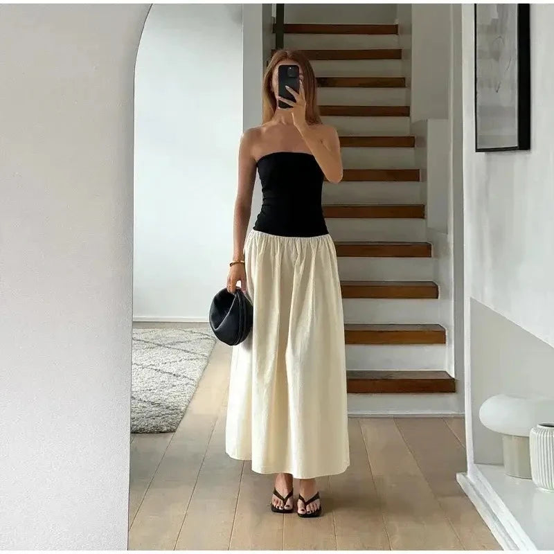 Drop waist cotton dress