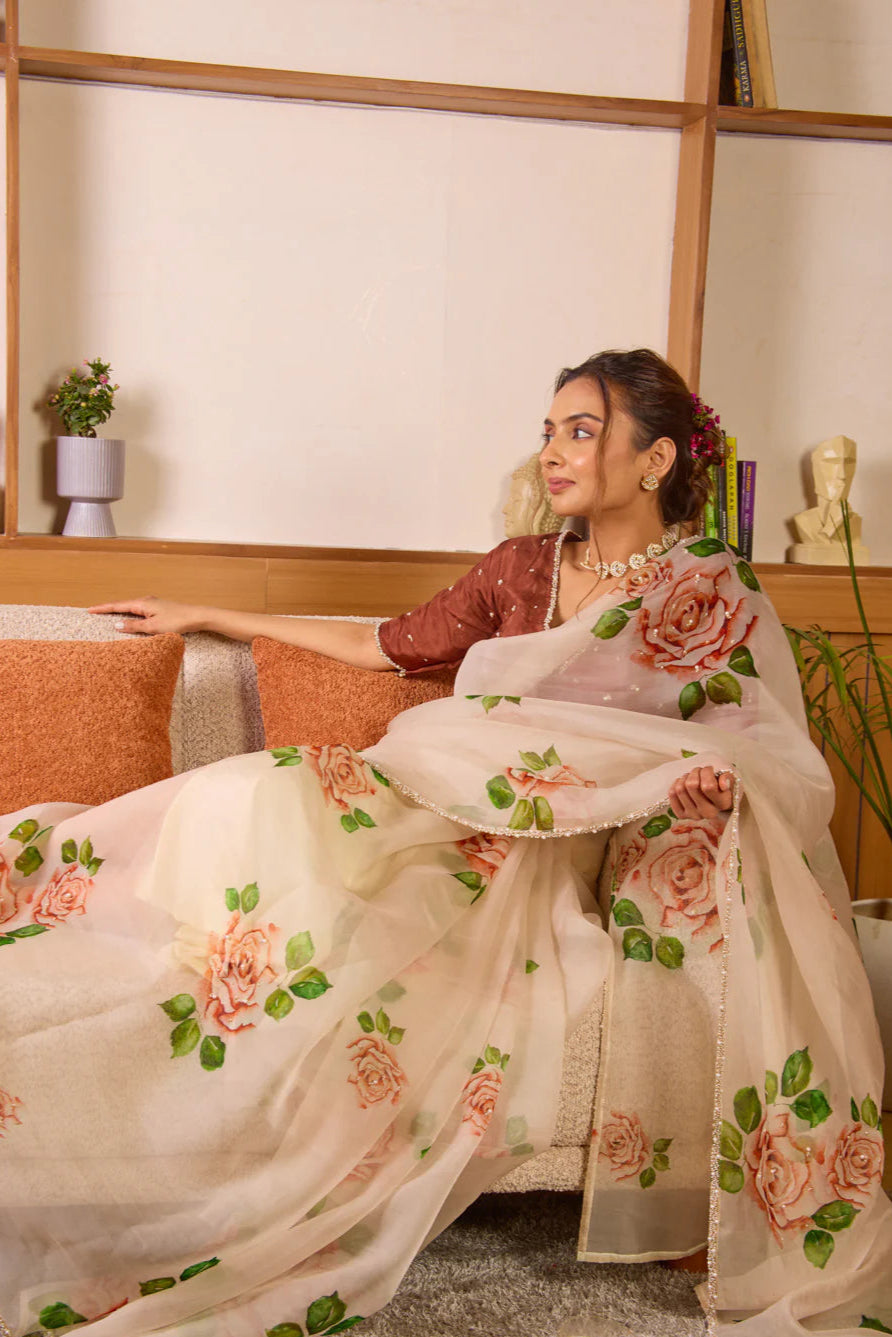 Designer organza saree