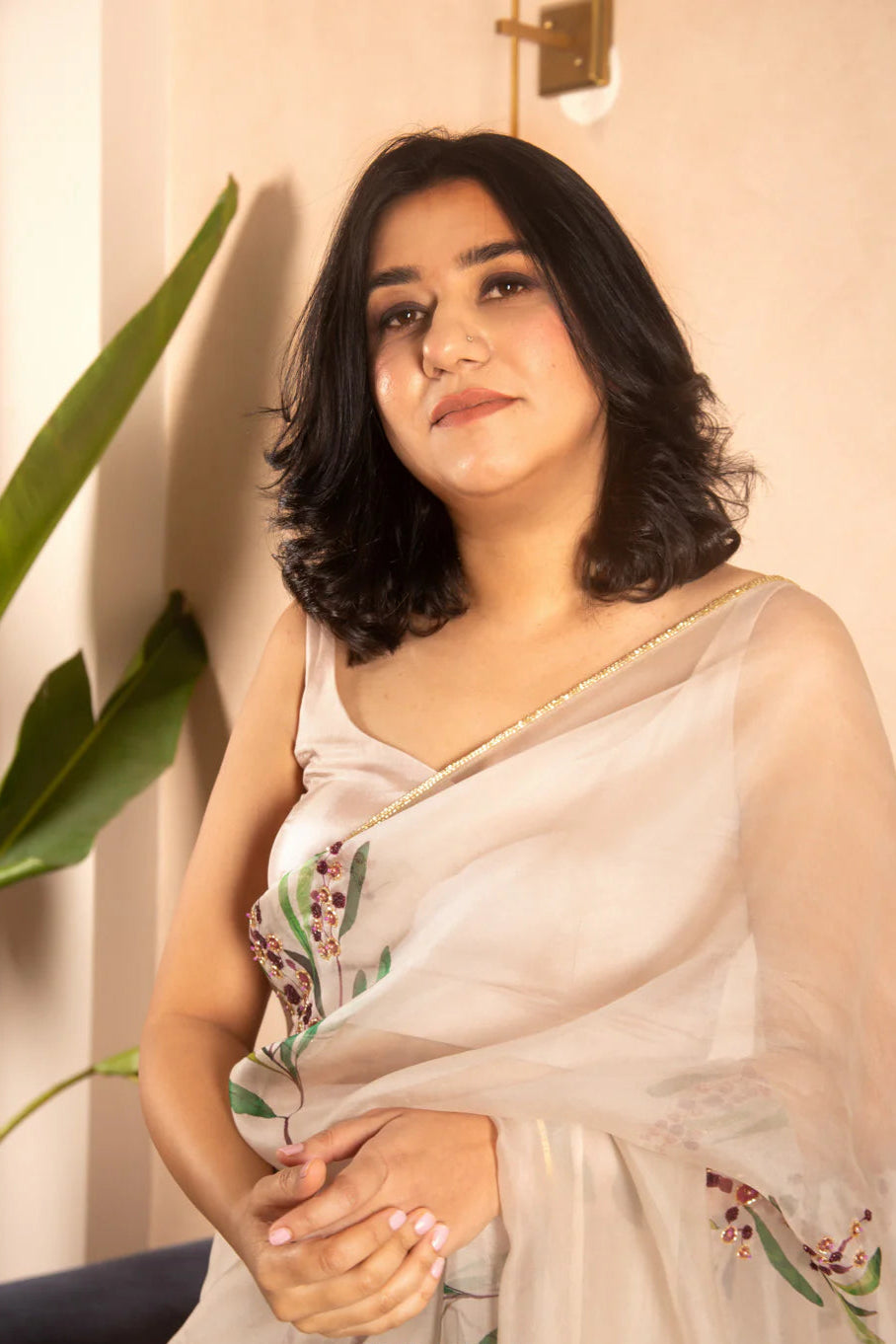 Beige Silk Blouse