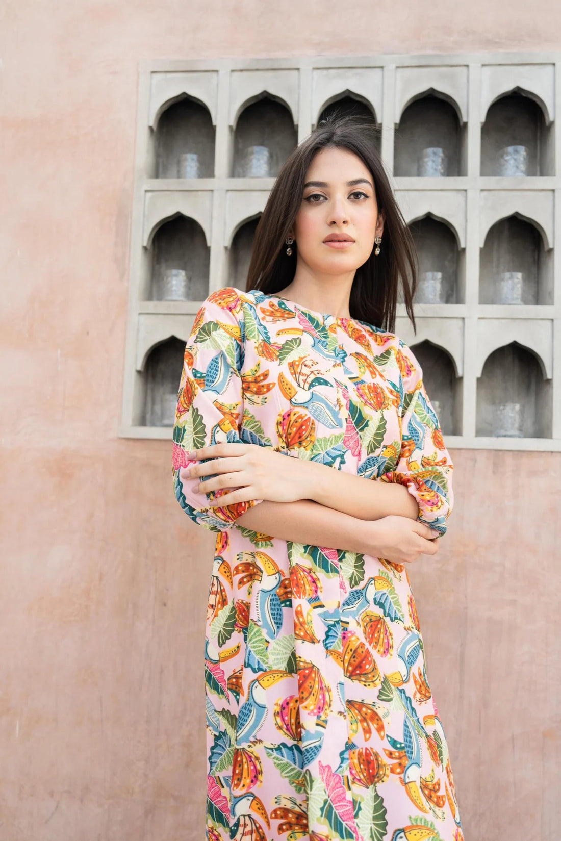 Birds print dress
