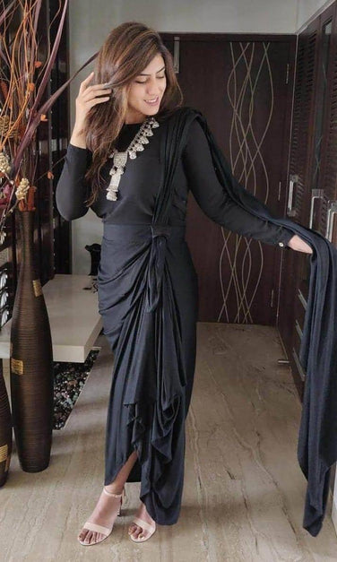 black drape skirt with alteration margin