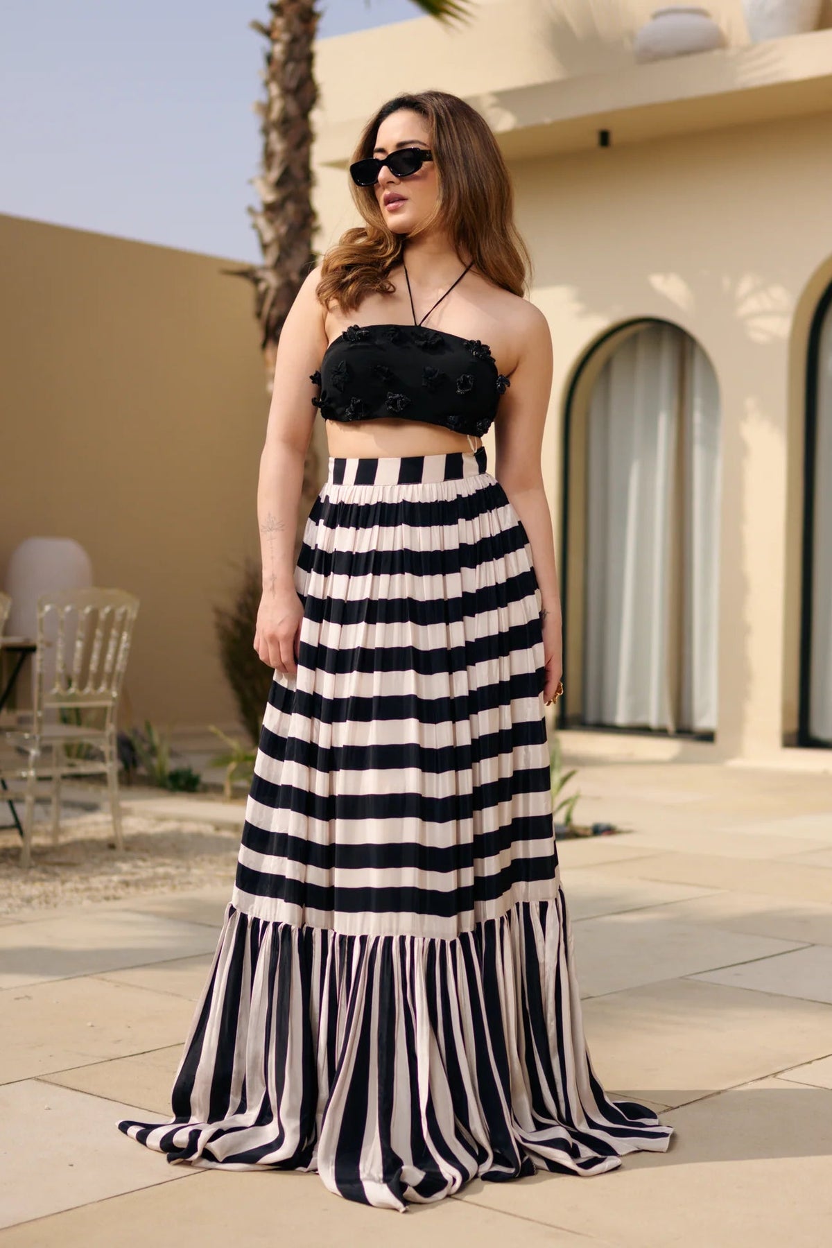 Noir Elegance Cotton Silk & Satin Co-ord Set