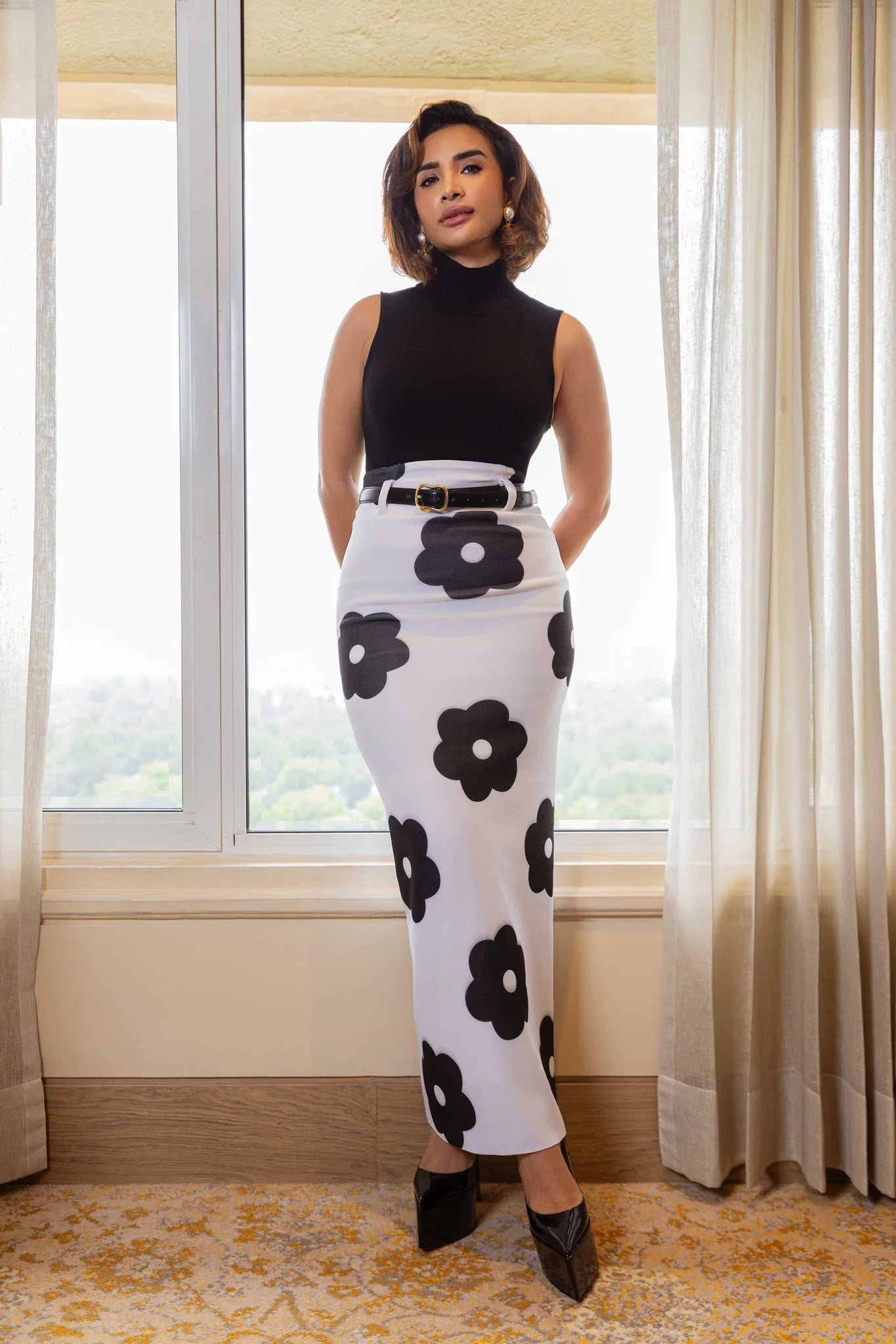 black and white summer dress