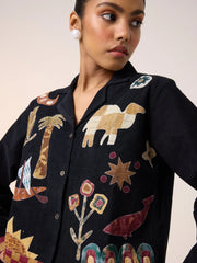 black applique shirt