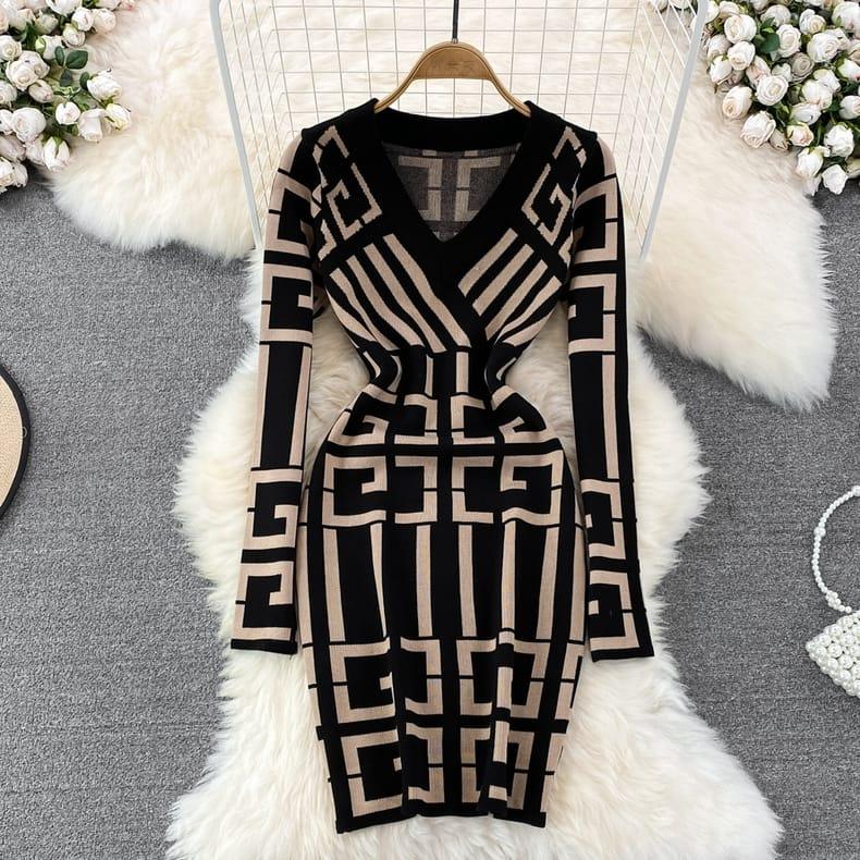 Black Office Wear Statement Dress