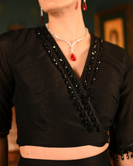 Lace embellished saree