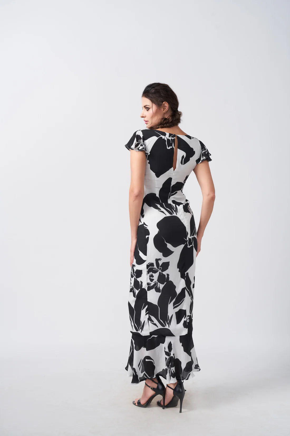 formal black and white dress
