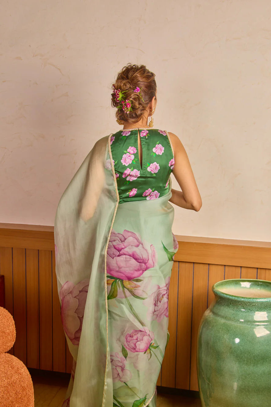 designer organza sarees