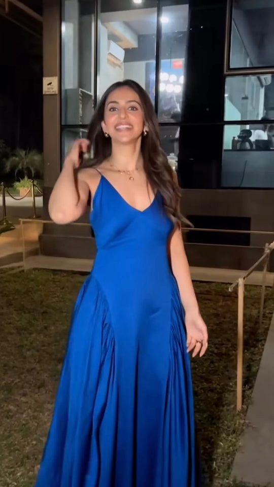 Relaxed fit blue dress