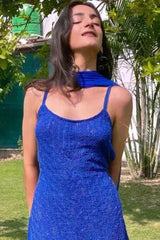 Blue Georgette Embroidered Kurta Set