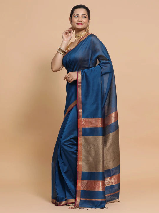 Zari border saree
