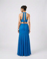 Blue Georgette Twisted Tide Co-Ord Set