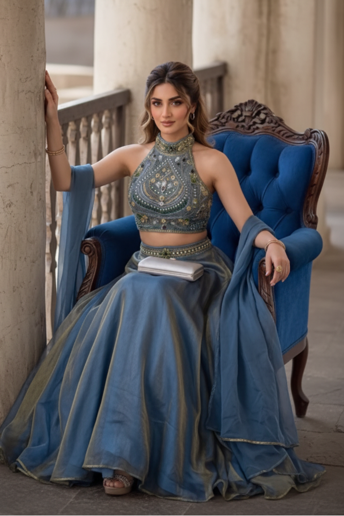 Met Gala-Inspired Amethyst Couture Lehenga