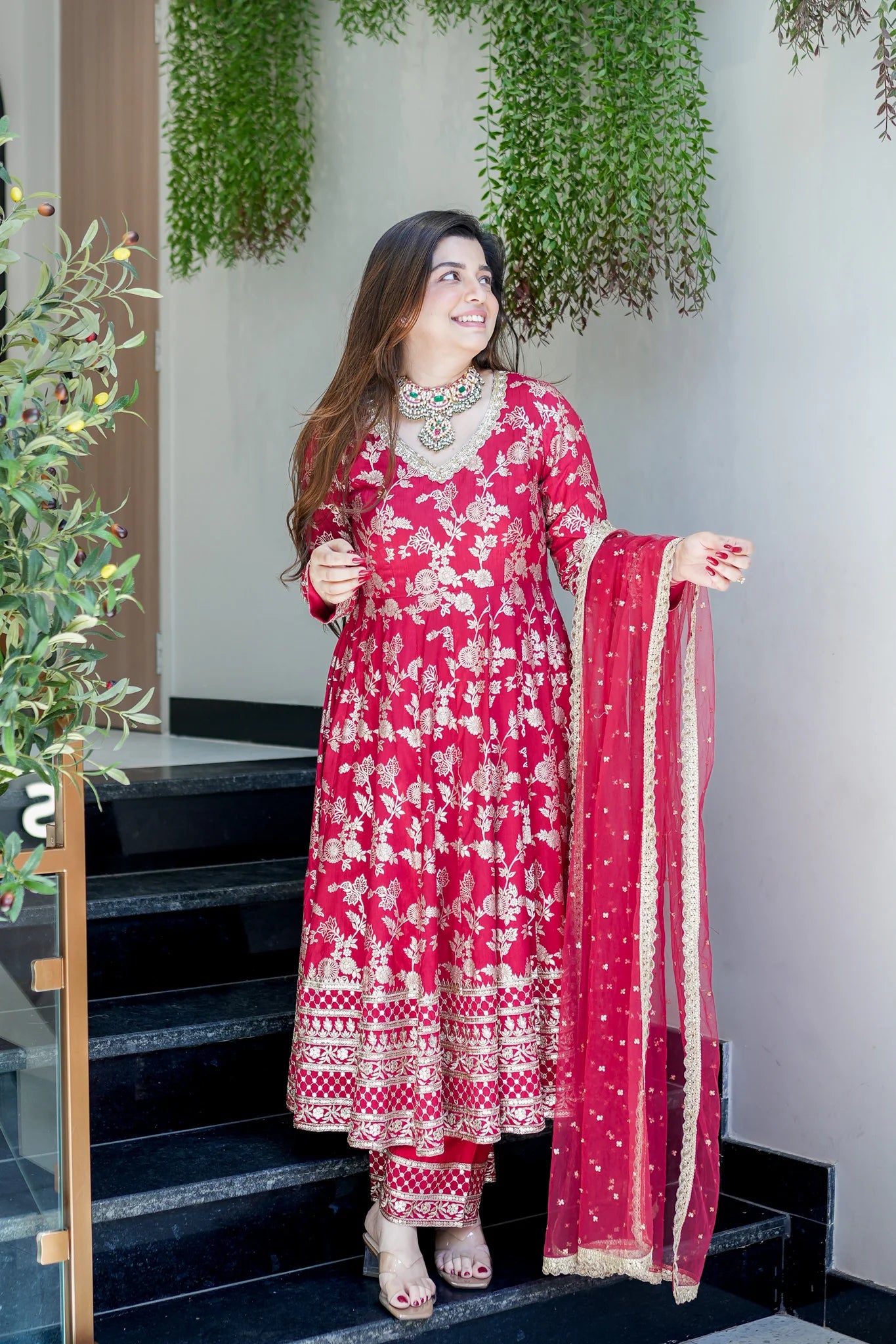 Brocade Meira Embroidered Anarkali Suit