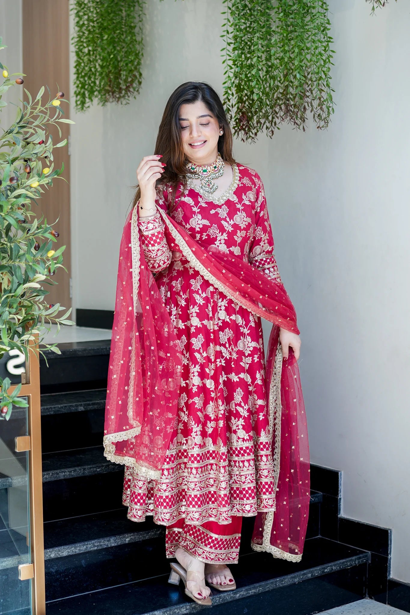Brocade Meira Embroidered Anarkali Suit