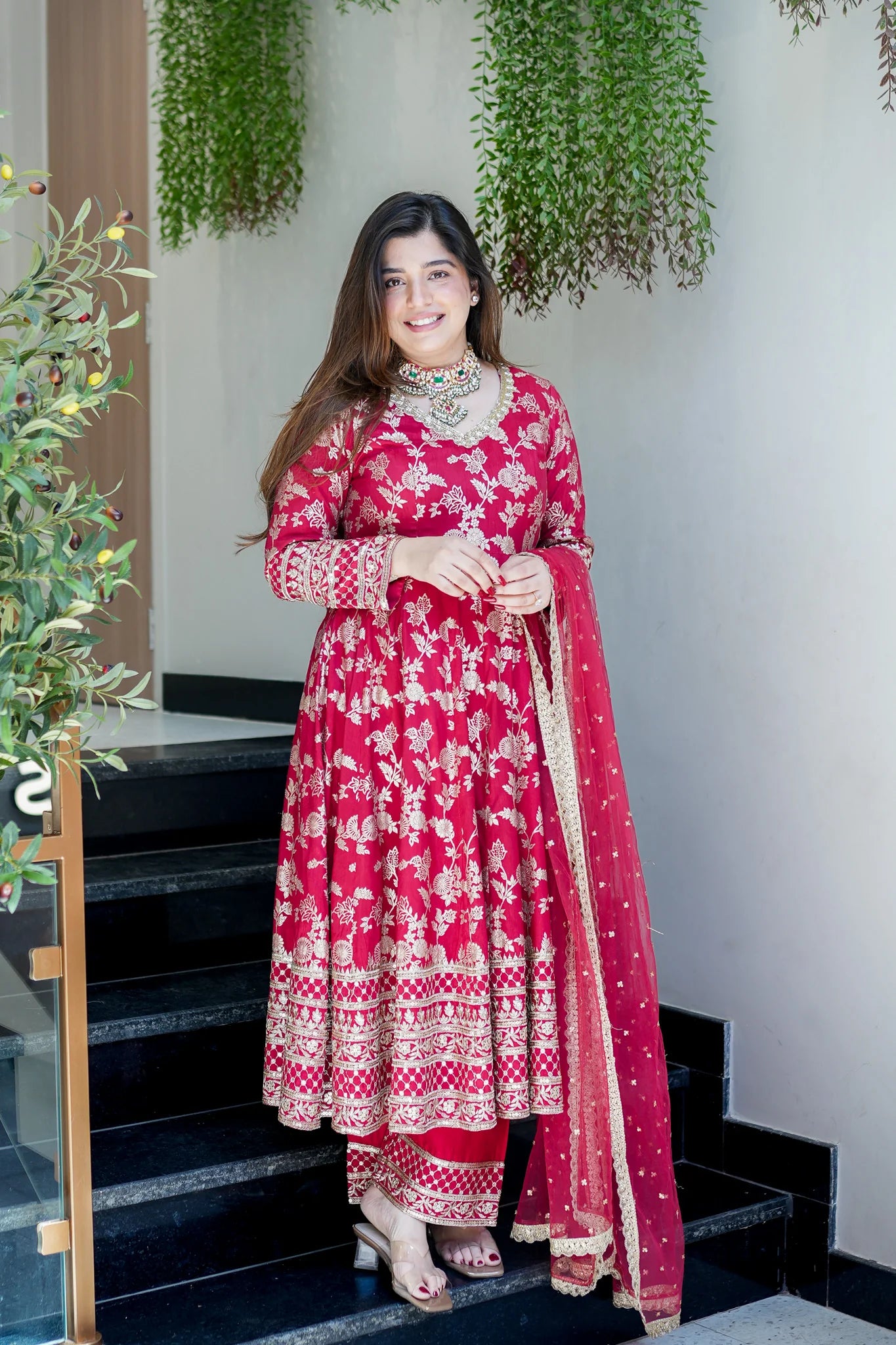 Brocade Meira Embroidered Anarkali Suit
