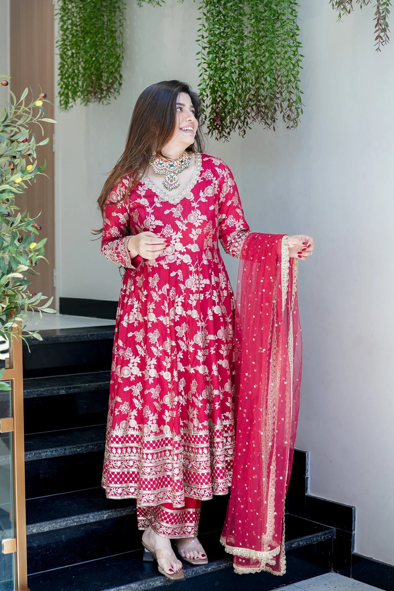 Brocade Meira Embroidered Anarkali Suit