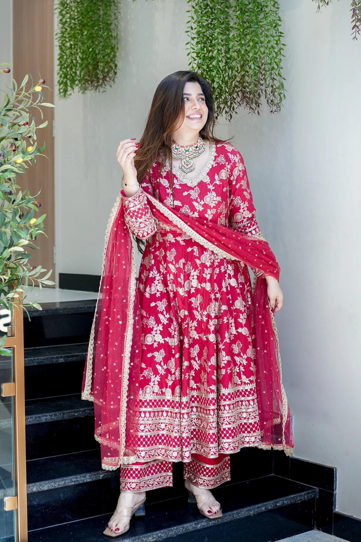 Brocade Meira Embroidered Anarkali Suit