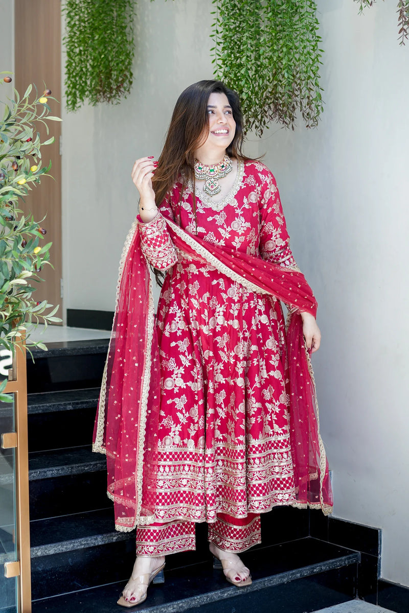 Brocade Meira Embroidered Anarkali Suit