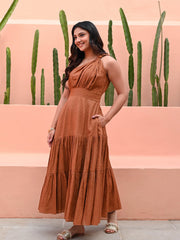 Brown cotton dress