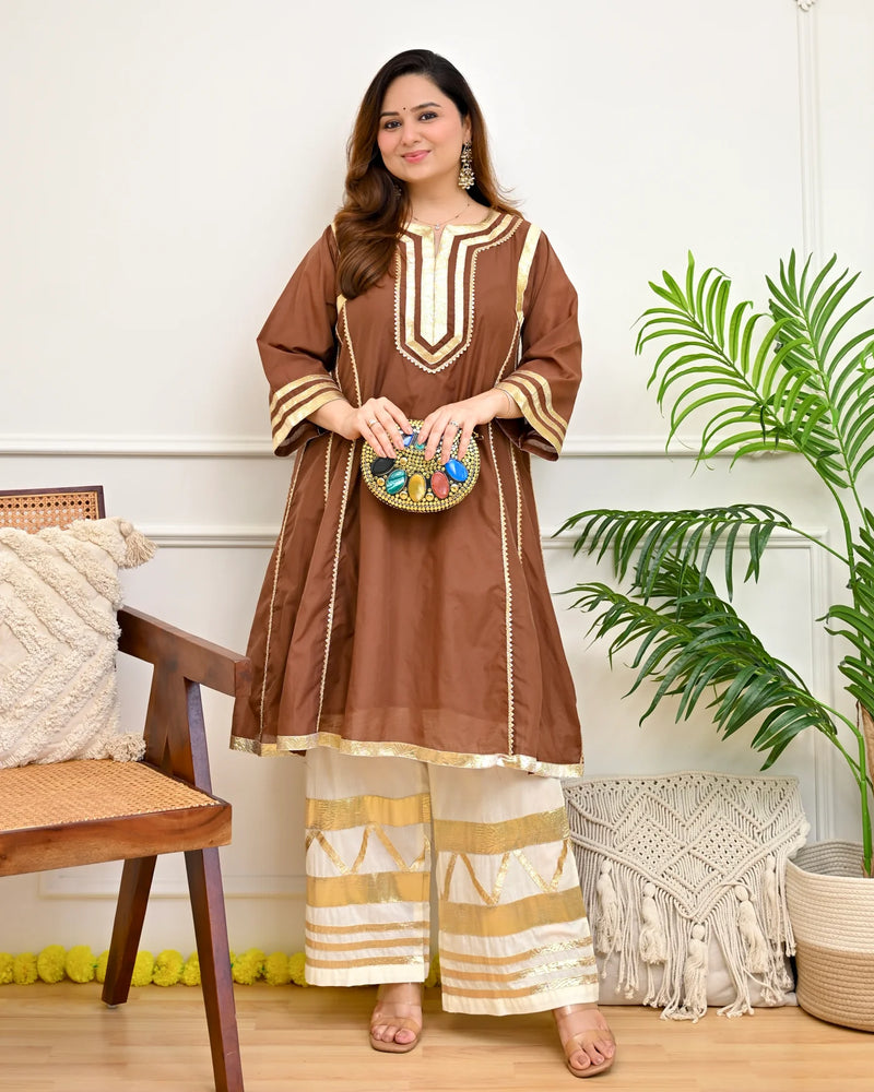 Zariya Aqua Festive A-Line Kurta Set