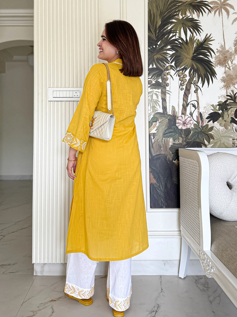 Yellow Cotton Sunset Stroll Co-ord