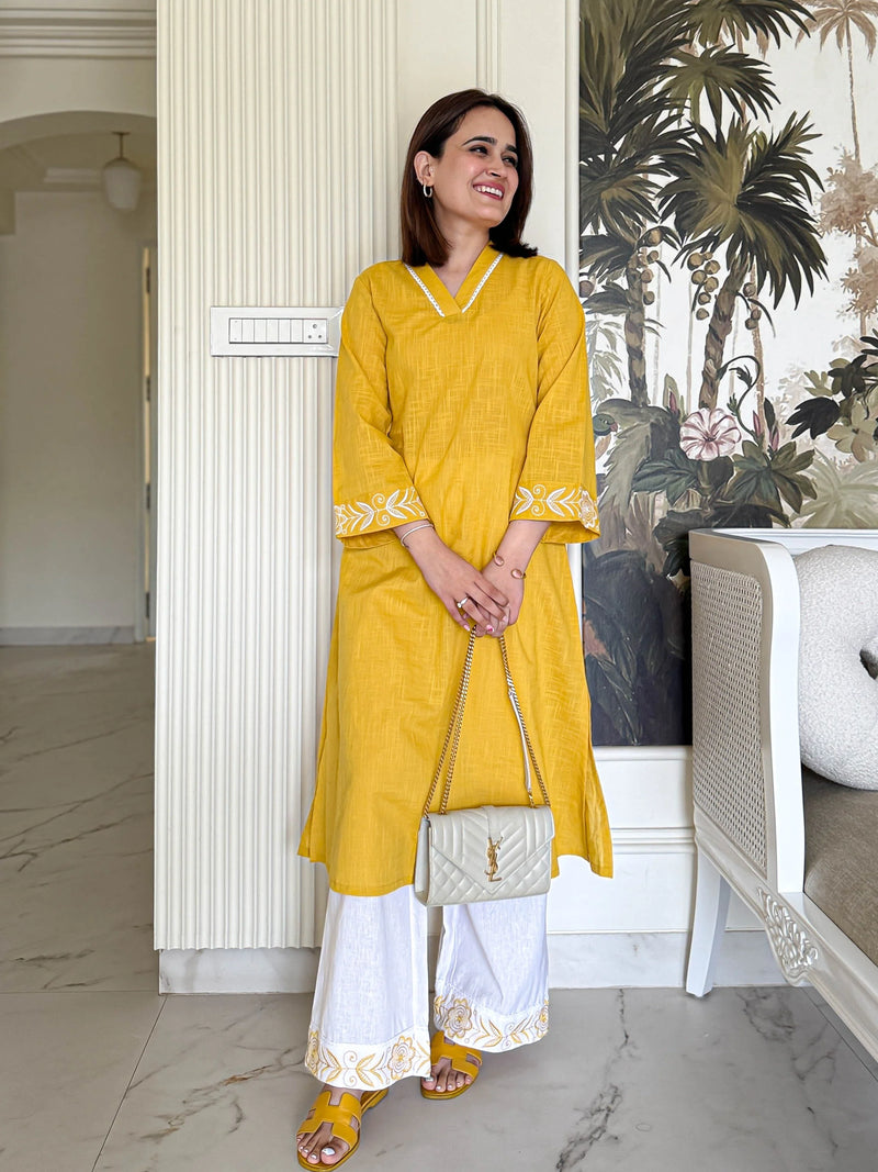 Yellow Cotton Sunset Stroll Co-ord