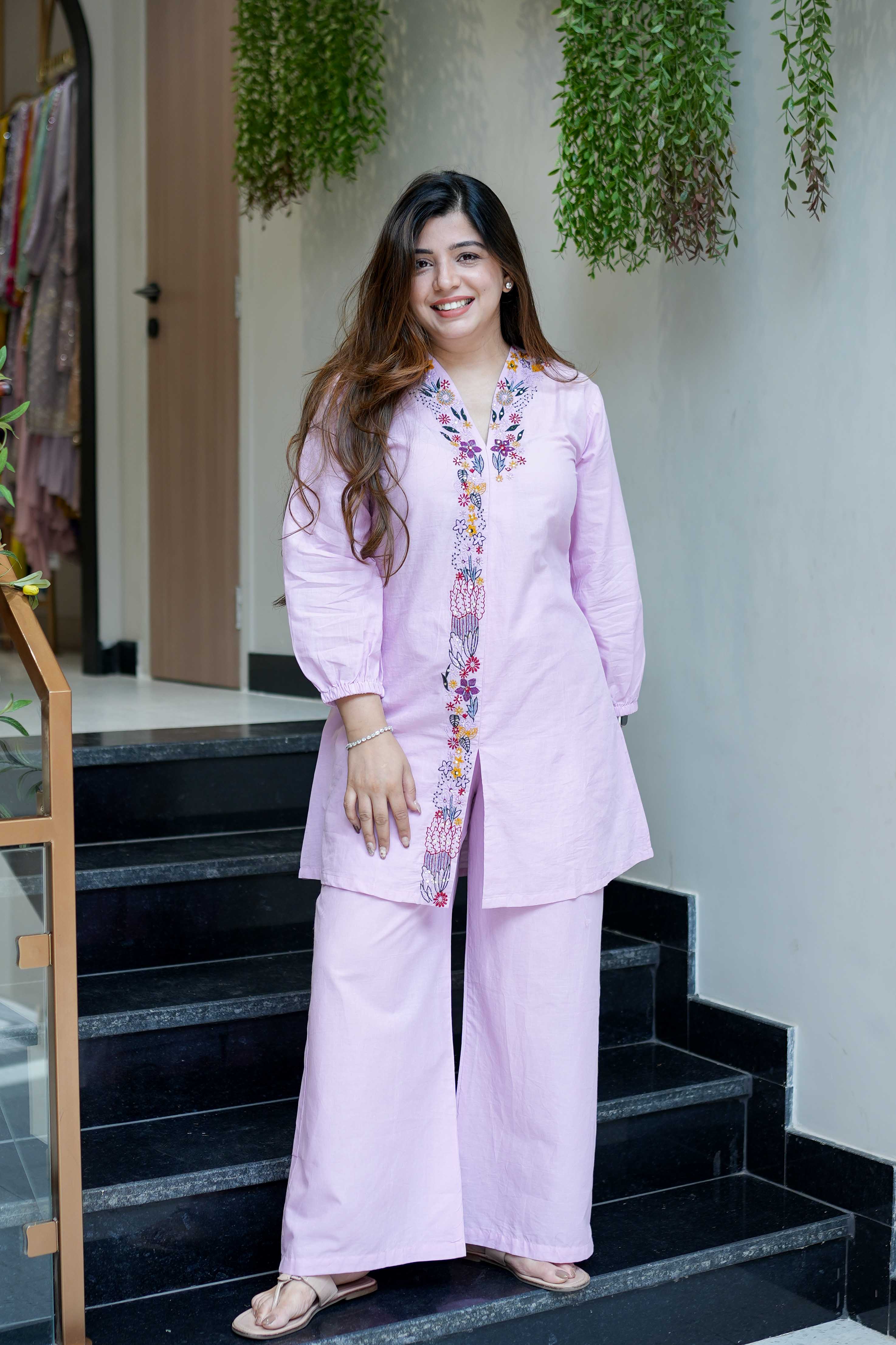 Vrinah Cotton Embroidered Coord Set