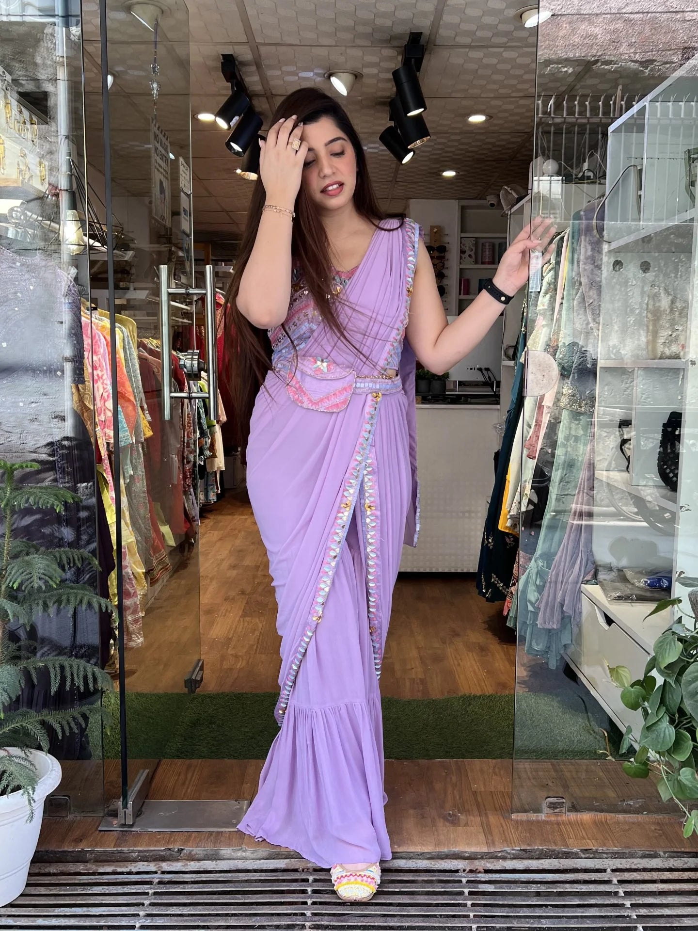 Mukti Embroidered Saree Sharara Set