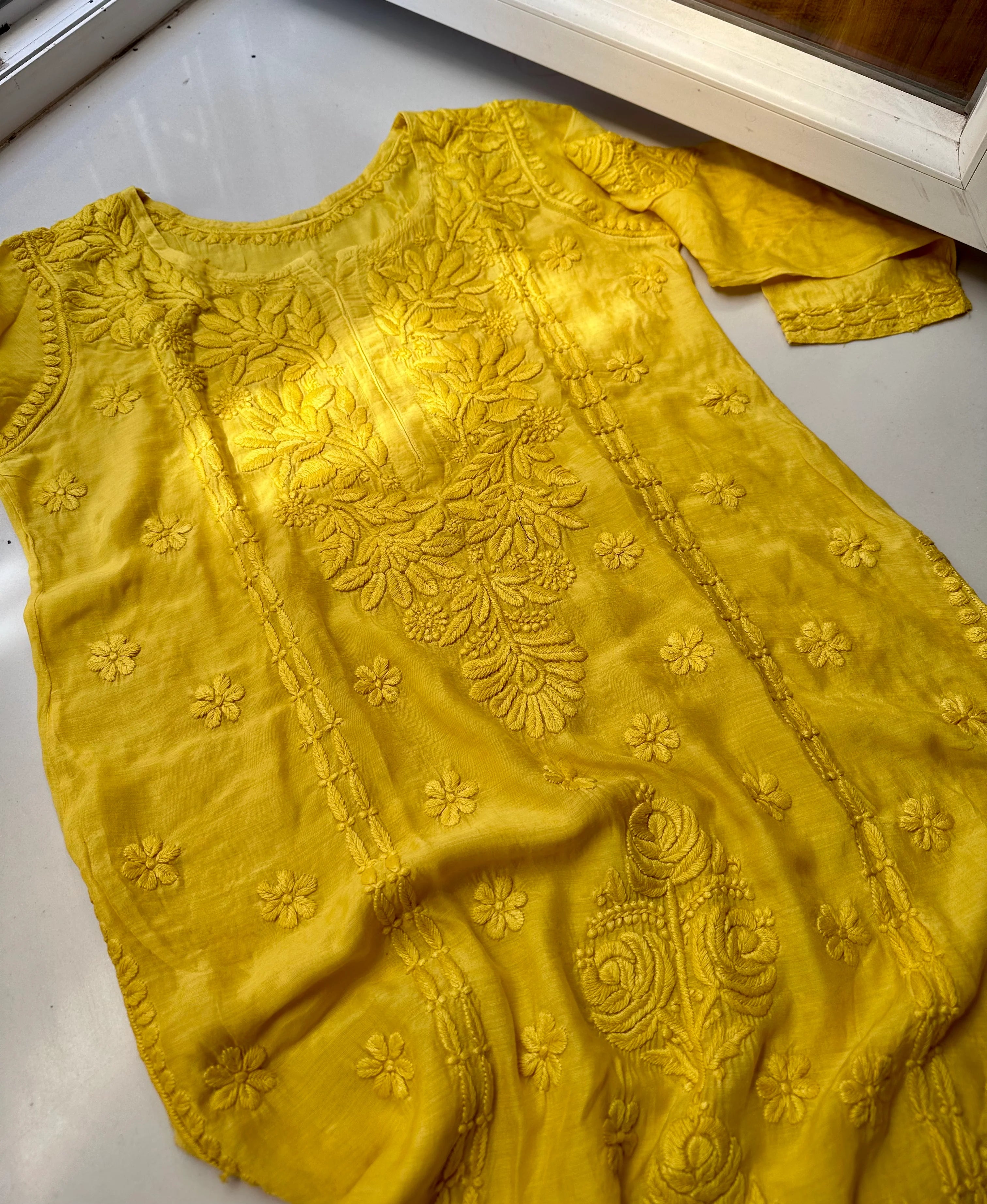 Hand embroidered kurta
