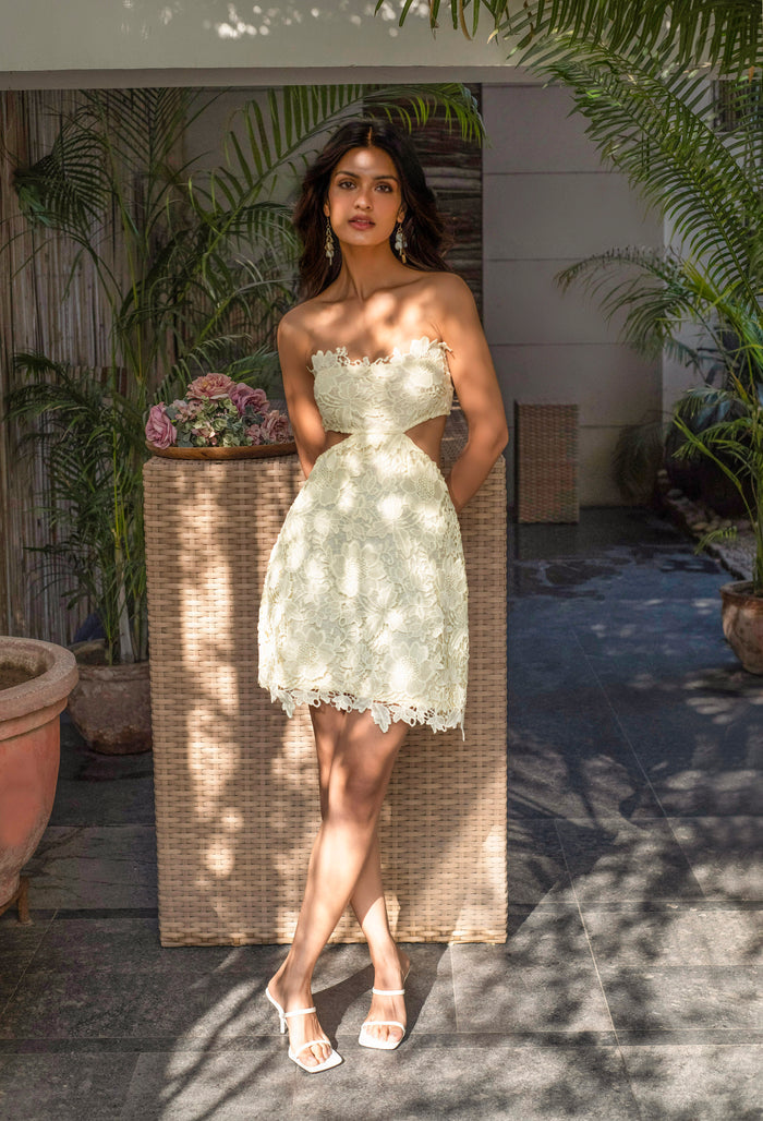 lace mini dress with bodycon lining